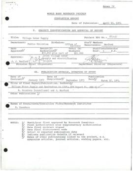 RPO Number 670-37 - Village Water Supply - Volume 1