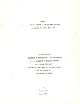 A Social History of the Balinese Movement to Central Sulawesi 1907 - 1974.  A Dissertation submit...