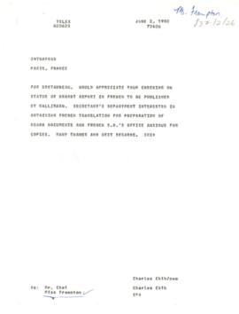 Brandt Commission - Chronological Records - June 1980 - December 1980
