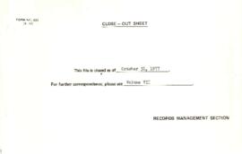 Research Projects - General 1975 / 1977 Correspondence - Volume 6