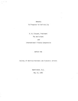 Society of American Business and Economic Writers, Washington, D.C. May10, 1983