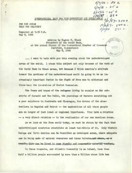 President Eugene R Black Speeches - March to May - 1956