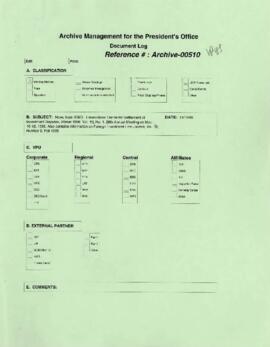 President Wolfensohn - Briefing Book for President's Meetings and Events - International Centre f...