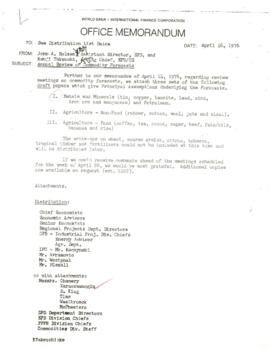 Development Policy - Commodity Forecasts - November 1975 - April 1976