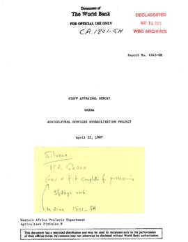 Ghana - Agricultural Services Rehabilitation Project - Correspondence 01