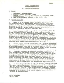 Economic Committee Papers - Malawi - Country Economic Brief