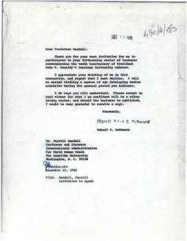 President's papers - Robert S. McNamara IPA Chronological files (outgoing) - Chrons 08