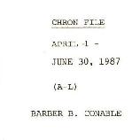President Barber Conable Chronological Records - Outgoing - Correspondence - A-L - April 1 - June...
