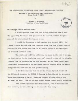 Remarks at the Friedrich Ebert Foundation, March 8, 1979 - Correspondence 01