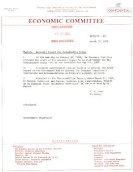 Economic Committee Papers - EC/M/68 - 15 - Tunisia - Economic Report for the Consultative Group