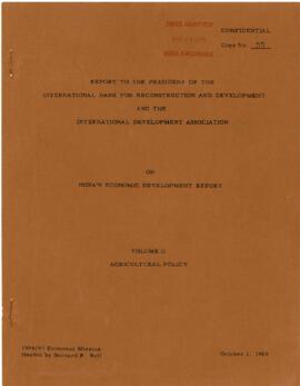 Volume 2, agricultural policy