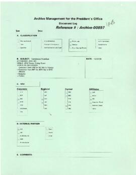 President Wolfensohn - Briefing Book for President's Meetings and Events - Breakfast Meeting - Mi...