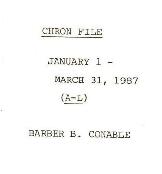 President Barber Conable Chronological Records - Outgoing - Correspondence - A-L - January 1 - Ma...