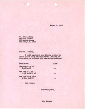 Research on Economics and Development - Bela Balassa - Chronological Record - April through Augus...