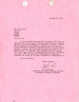 K.C. Zachariah - Chronological Records - January 8 - December 19, 1975
