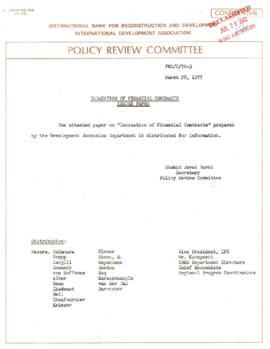 Development Policy - Policy Review Committee [PRC] - Indexation - October 1975 - March 1977