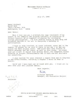 National Health Project - The Gambia - Credit 1760 - P000812 - General Correspondence