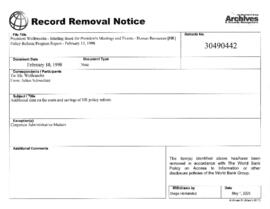 President Wolfensohn - Briefing Book for President's Meetings and Events - Human Resources [HR] P...