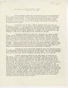 Oliver Lafourcade's Travel Briefings: India, and Pakistan President's papers - Robert S. McNamara...