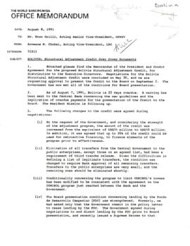 Country Files - Bolivia - Correspondence