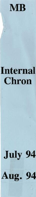 Michael Bruno - Internal Chronological Records - Correspondence - July - August 1994