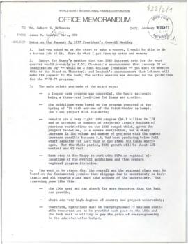 Records of President Robert S. McNamara President's Council minutes - Minutes 15