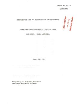 Argentina - Power - Operations Evaluation Report, Annex