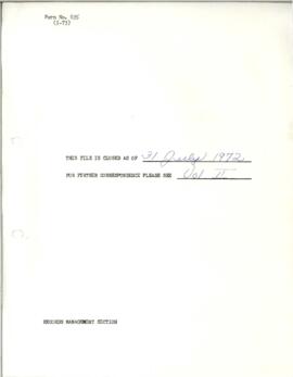 Operations - Research 1972 / 1974 Correspondence - Volume 1