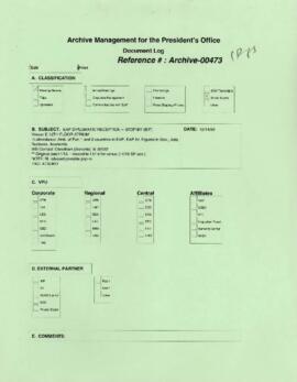 President Wolfensohn - Briefing Book for President's Meetings and Events - Social Event - East As...