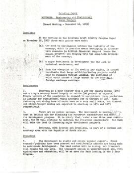 Economic Committee Papers - Botswana - Briefing Paper - Engineering and Preliminary Works Project...