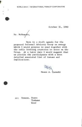 Moeen Qureshi Files - Presidential Chronological Correspondence - September 16 to October 30, 1980