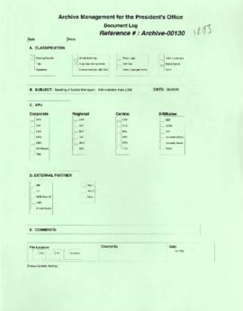 President Wolfensohn - Briefing Book for President's Meetings and Events - Senior Mangerment Team...