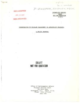 Operational Policy - P - Environment - Documents 1981 / 1983