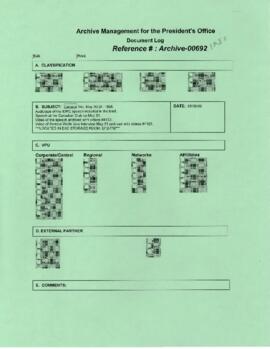 President Wolfensohn - Briefing Book for President's Travel - Canada Trip - May 30, 1996
