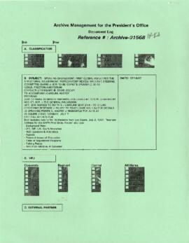 President Wolfensohn - Briefing Materials for President's Speeches - First Global Forum for the S...