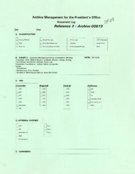 President Wolfensohn - Briefing Book for President's Meetings and Events - Executive Management C...