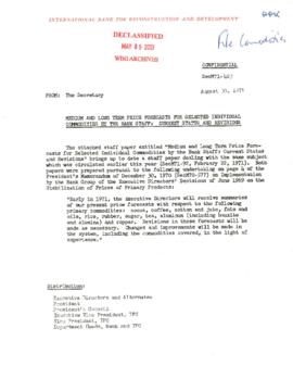 Pedro Pablo Kuczynski Subject Files - Commodities - Correspondence - Volume 1 - April - August 1971