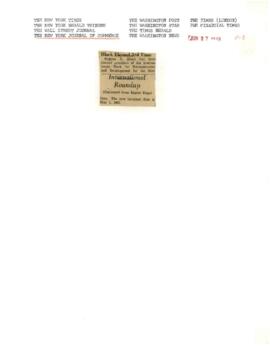 Black's Reappointment as President - June 1958