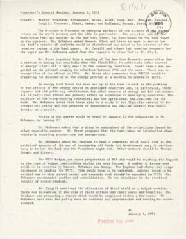 Records of President Robert S. McNamara President's Council minutes - Minutes 12