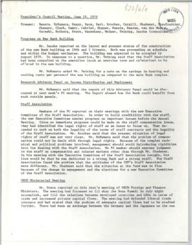 Records of President Robert S. McNamara President's Council minutes - Minutes 17