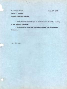 Irving S. Friedman - Chronological File - 1968 Correspondence - Volume 2