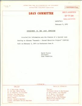 Special Loan Committee - 1970 - (January - February)