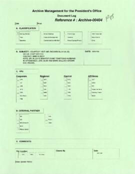 President Wolfensohn - Briefing Book for President's Meetings and Events - Courtesy Visit - Mr Ri...