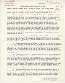 Records of President Robert S. McNamara President's Council minutes - Minutes 04