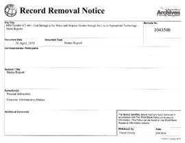 RPO Number 671-46 -  Cost Savings in the Water and Disposal Sectors through the Use of Appropriat...