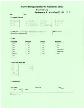 President Wolfensohn - Briefing Book for President's Meetings and Events - Breakfast Meeting - An...