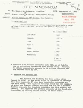 Bernard R Bell Files - Energy and Oil Crisis - Memorandum and Reports