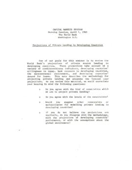 Capital Markets Seminar - Correspondence - Volume 2
