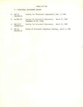 Board Actions - Structural Adjustment Lending - Board papers