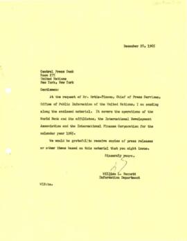 United Nations Department of Public Information - Public Relations - Liaison - Correspondence  - ...